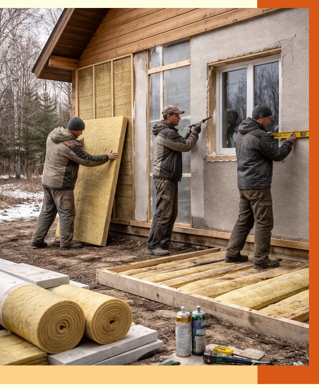 Утепление дачного дома в Братске от 4847 руб/м2 — недорого | ТепломастерБрт