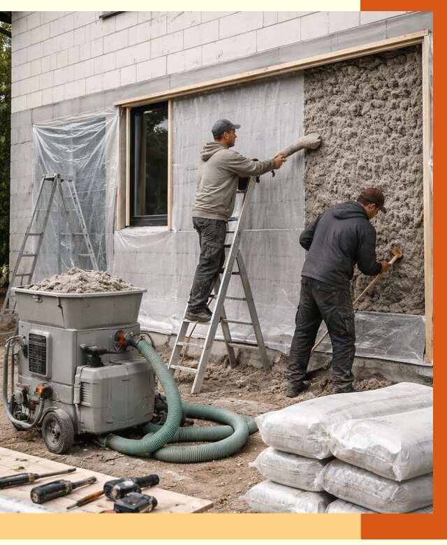 Утепление дома из газобетона эковатой в Братске от 4592 руб./м2 | ТепломастерБрт