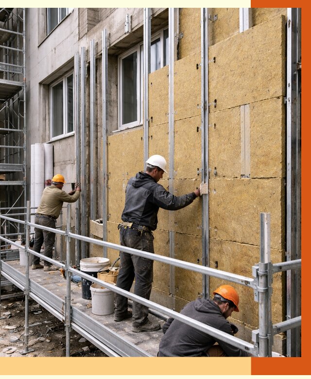 Утепление вентилируемого фасада в Братске от 5714 руб/м2 — монтаж и утепление вентфасад | ТепломастерБрт